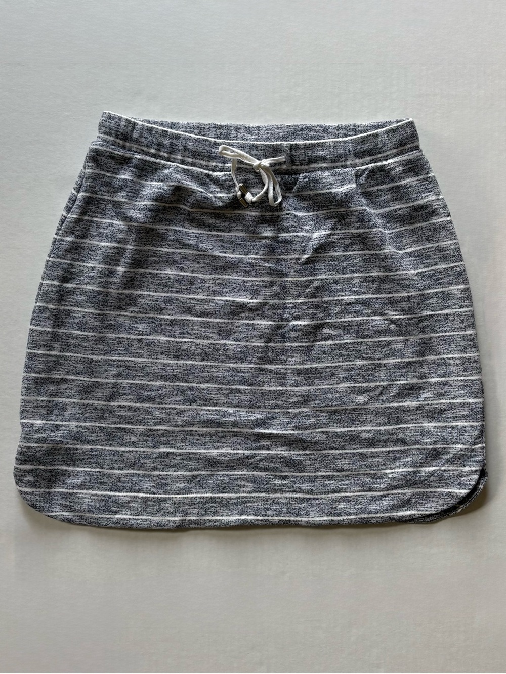 Kenji Womens Small Mini Skirt Stripes Blue Drawstring